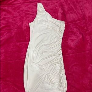 Elegant One-Shoulder White Dress